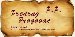 Predrag Progovac vizit kartica